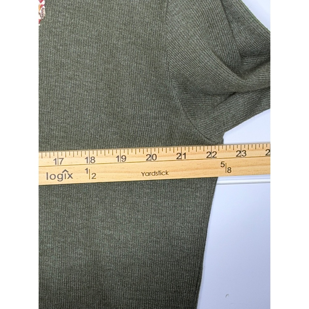 US Polo Assn Mens Large Olive Green Heather Quarter Zip Pullover Sweater Logo - Picture 5 of 7
